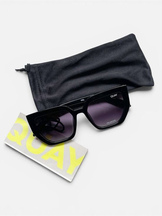 Quay Australia Cat Eye Polarized Black Sunglasses main image 6